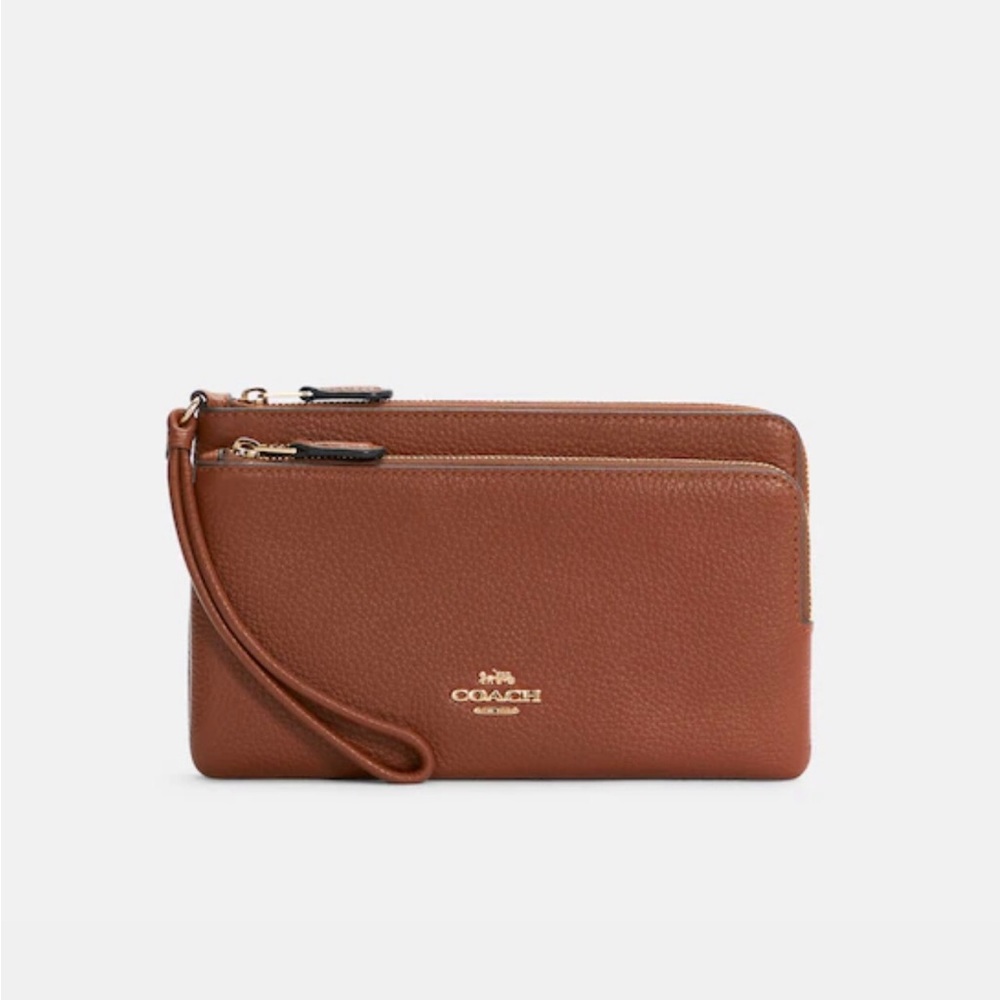 Coach Wristlet Double Zippered wallet